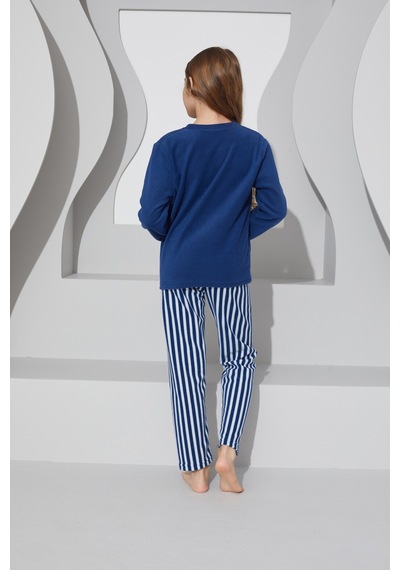 Siyah İnci Alt-üst Polar Pijama Takım 24223083 Lacivert