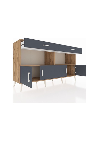Hyperion Konsol 2 Raflı 2 Çekmeceli 4 Kapaklı 176x44x99 Çam-antra Çam-antrasit Hyperion Konsol 2 Raflı 2 Çekmeceli 4 Kapaklı 176x44x99 Çam-antra Çam-antrasit