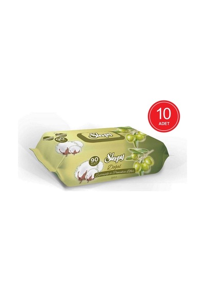 Sleepy Doğal Zeytinyağı Ve Pamuksu Lifler Islak Havlu 10 X 90'Lı