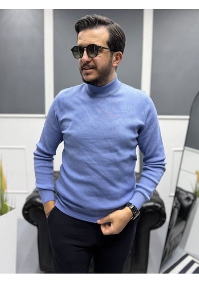 Avni Ceylan Modern Erkek Slim Fit Balıkçı Yaka %100 Pamuk Pike Örgü Triko Kazak M.saks/o.mavi Avni Ceylan Modern Erkek Slim Fit Balıkçı Yaka %100 Pamuk Pike Örgü Triko Kazak M.saks/o.mavi
