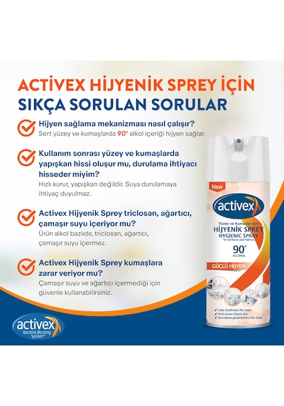 Activex Hijyenik Kumaş ve Yüzey Spreyi 400 ML