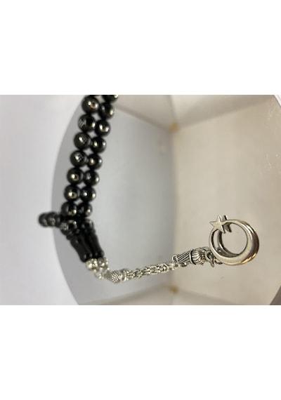 Tesbih Tsbh0168hk Kararmaz Metal Püsküllü Pirinç Ayyıldız İşlemeli Küre Kesim Rus Oltu Tesbih