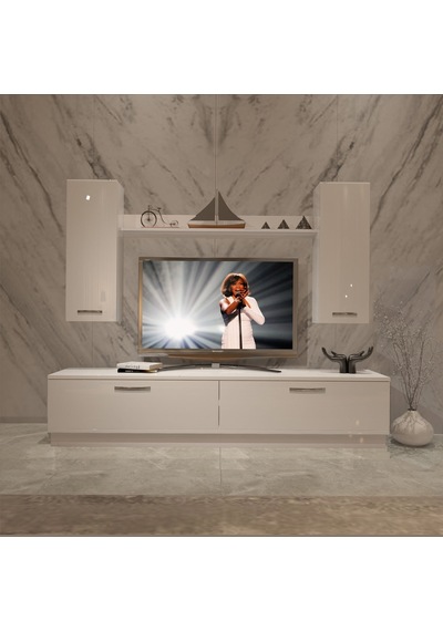 Decoraktiv Eko 5db Slm Std Tv Ünitesi Tv Sehpası Beyaz