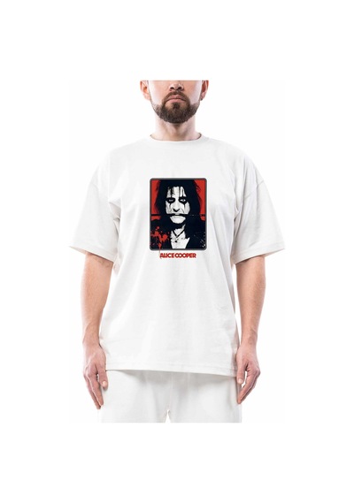 Alice Cooper The Belt Beyaz Oversize Tişört