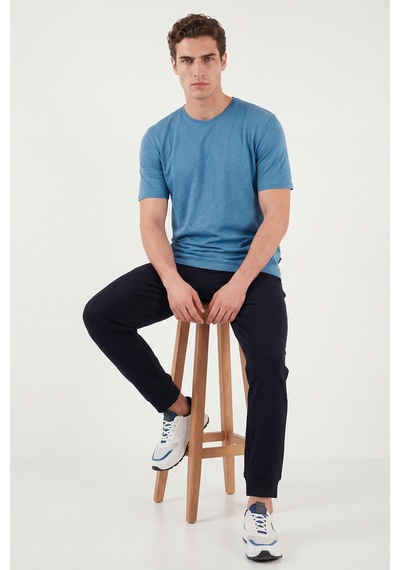 Buratti Bisiklet Yaka % 100 Pamuk Regular Fit Basic Erkek T Shirt 59020001 Mavi