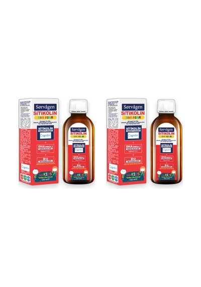 Sorvagen Kids Sıvı Form Sitikolin Dha Omega 3 Norveç Balık Yağı Ve B12 150 Ml 2 Li Set