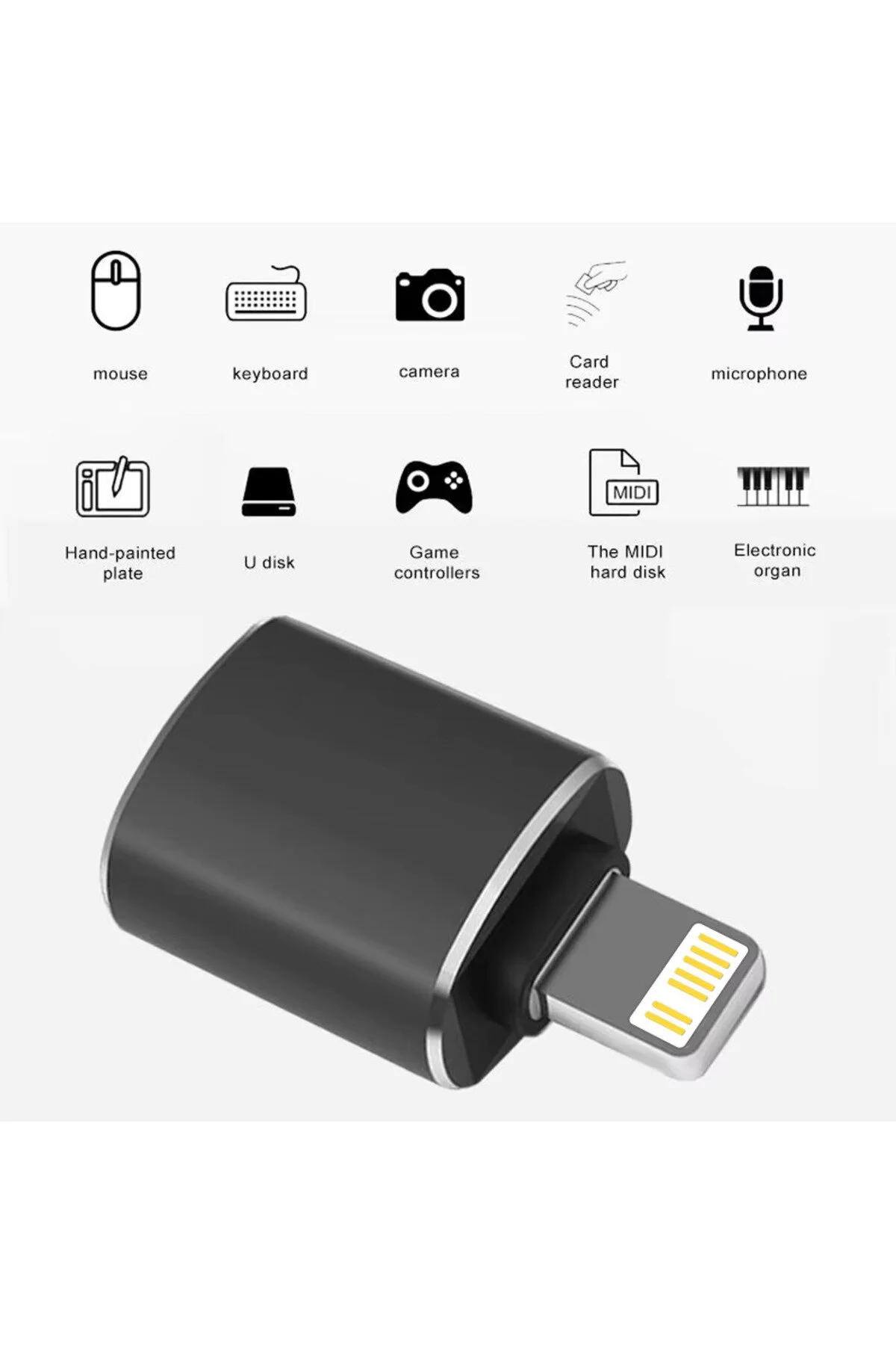 Usb 3.0 Otg Adaptörü 13 12 11 Pro Xs Max Xr X 8 Artı 7 6s Apple iPad Uyumlu  Ios Erkek - Usb Dişi Adaptör