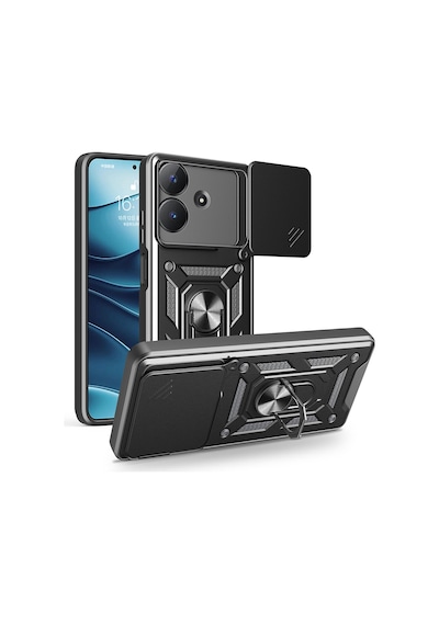 Nourthkiingdom Realme Note 60 Kılıf Magnetik Standlı Kamera Korumalı Nrtk Sürgülü Vega Kapak - Mavi Mavi