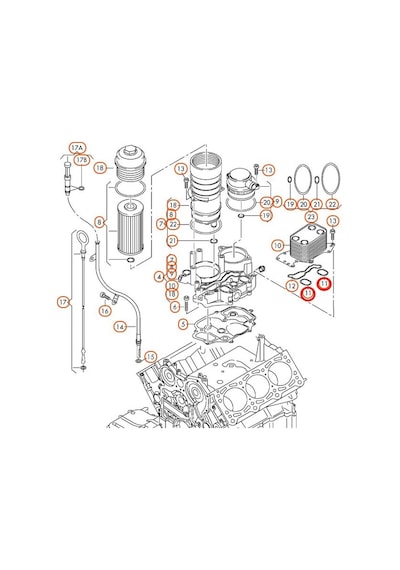 AUDİ A4 8E B7 B8 05-15 2.7 3.0 TDİ YAĞ SOĞUTUCU ALT CONTA  Or.