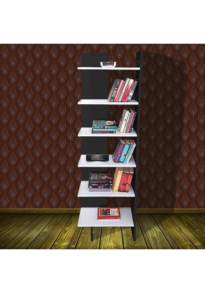 6 Raflı Köşe Kitaplık Dekoratif Köşe Kitaplığı Tlpk03s 001