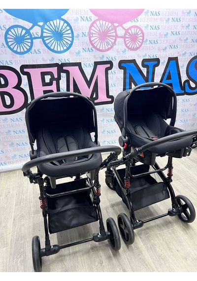 Bebemnas İkiz Yanyana Ayrılıp Birleşen Travel Bebek Arabası + 2 Adet Puset Dahil Tam Set