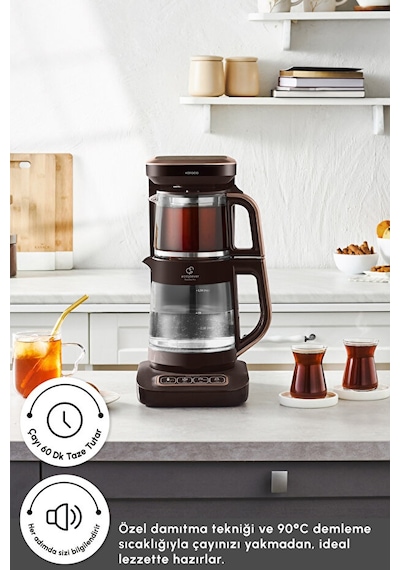 Karaca Çaysever Robotea Pro Connect 4 İn 1 Konuşan Cam Çay Makinesi