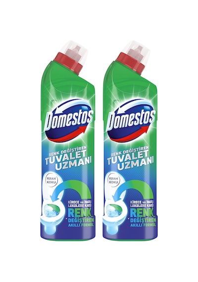 Domestos Renk Değiştiren Tuvalet Uzmanı Temizleyici ve Kireç Çözücü 2 x 750 ML