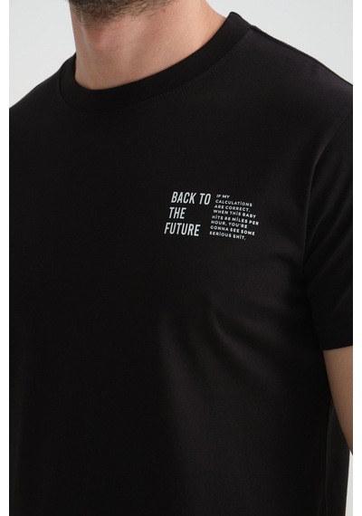 Shooter Sportwear Shooter Erkek Pamuklu T-shirt Premium Kalite Minimal Tasarım Regular Kalıp Siyah
