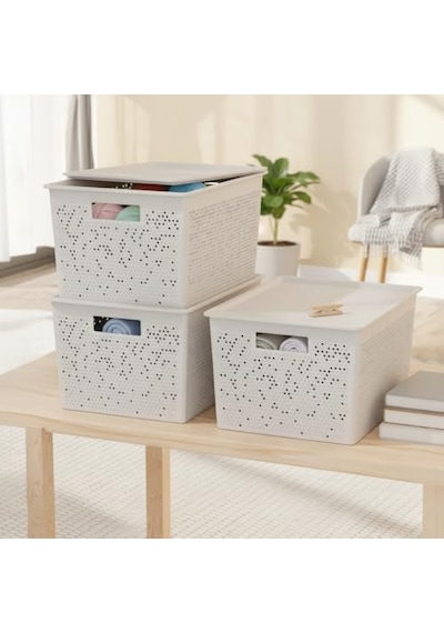 Seul Çok Amaçlı Kapaklı Saklama Kutusu - Şık Ve Dekoratif Dolap İçi Organizer Düzenleyici 4 L / 12 L / 20 L Bo Diğer