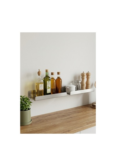 Yapışkanlı / Vidalı Banyo Mutfak Rafı 2'li Set - Su Tahliyeli Ve Lif Askılı Organizer Mat Siyah