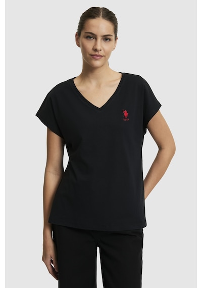 U.s. Polo Assn. Kadın Siyah Tişört Basic 50323541-vr046