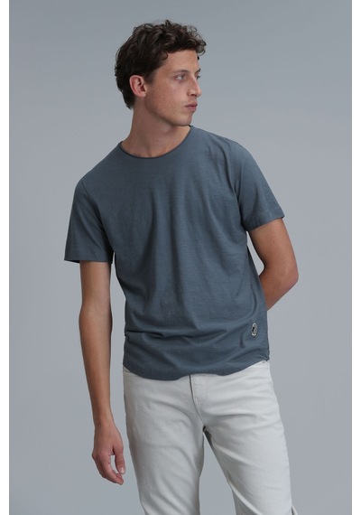 Lufian Erkek Junya Basic T-shirt 111020203 Nefti Gri