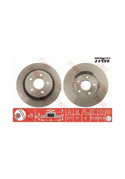 Ford Focus 3 Arka Fren Diski 271 mm Çap 2011-2018 Trw