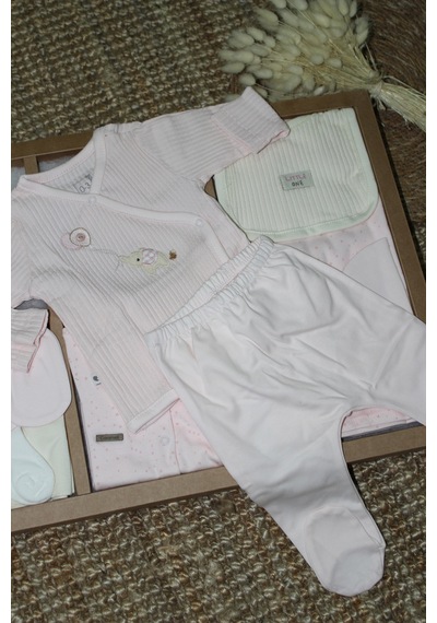 Caramell Barbosa %100 Pamuk Filli 10'lu Bebek Hastane Çıkışı Seti 56-62 Cm Yeni Sezon Pembe