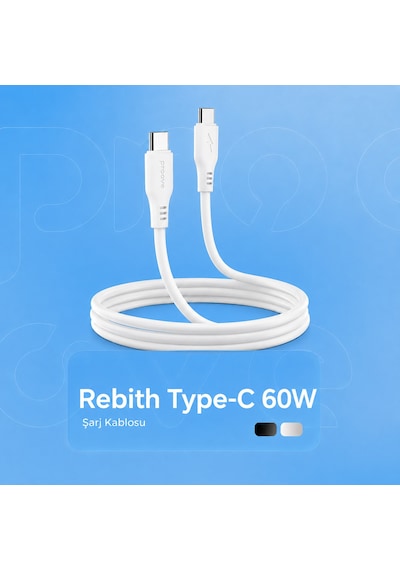 Proove Rebirth Type-c To Type-c 60w Hızlı Şarj Ve Veri Kablosu 1m Telefon Ve Tablet Uyumlu