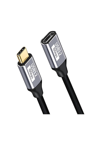 Polham 1mt 100w 5a 10gbps Type C Uzatma Kablosu, Şarj, Data Ve Görüntü Aktarmalı Çevirici Kablo Standart