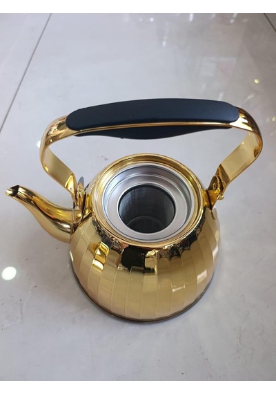 Zekioğlu 2 Litre Altın Gold Paslanmaz Çelik Çaydanlık Aynalı Gövde Ergonomik Sap 5 Katmanlı Kapsül Taban İthal Demlik Çaydanlık Çok Renkli