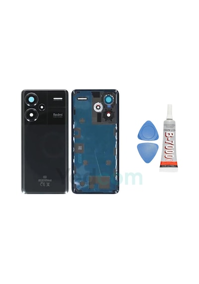 Xiaomi Redmi Note 13 Pro Plus 5g Siyah Kamera Camlı Arka Cam Batarya Pil Kapağı Telefon Arka Kapak