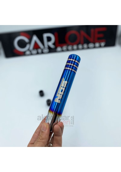 Drift-drag Nos Logolu Mavi-gümüş Renk Sert Metal Malzeme Süper Lüx Vites Topuzu