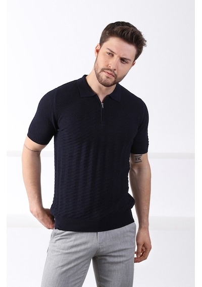 Ferraro Lacivert Polo Yaka Fermuarlı Erkek Pamuk Triko T-Shirt-Lacivert (417942093) Lacivert Ferraro Lacivert Polo Yaka Fermuarlı Erkek Pamuk Triko T-Shirt-Lacivert (417942093) Lacivert