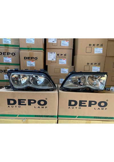 Bmw 3 Serisi E46 Kasa 2001-2005 Arası Depo Sağ Ve Sol Far Takım Halojen Krom Tip 63127165781 / 63127165782