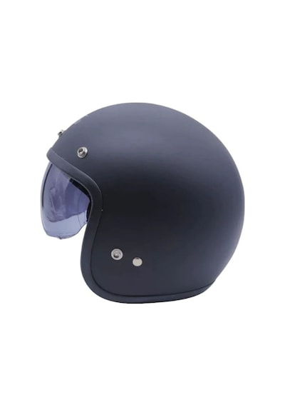 Motoanl Motosiklet Chopper Cruiser Abs Malzeme Ce Onaylı Güneş Vizörlü Yarım Açık Kask Siyah