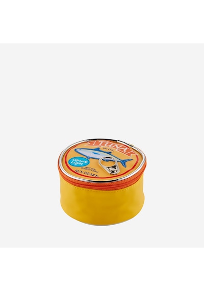Sarı Suni Deri Ton Balık Makyaj Çantası 10x6 Cm