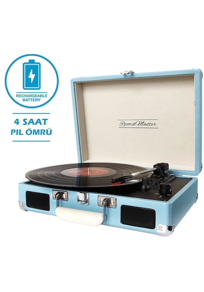 Record Master T310CH 3 Devir Şarjlı Pikap Turkuaz