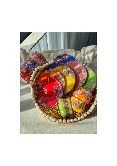 Velvet 6 Kişilik Fincan Takımı Çok Renkli
