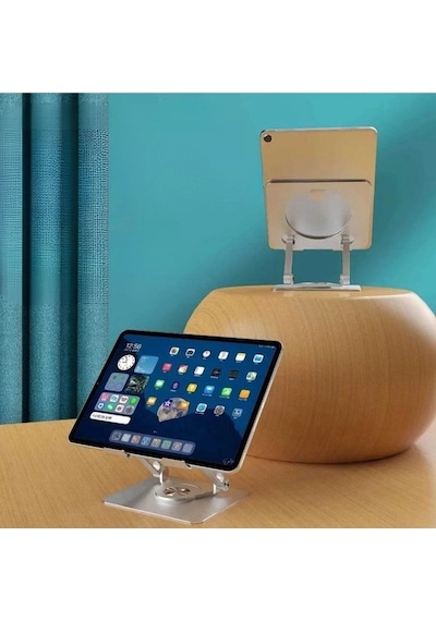 360 Derece Dönebilen Yükseltilmiş Masaüstü Ayarlanabilir Metal Tablet Standı Lisinya