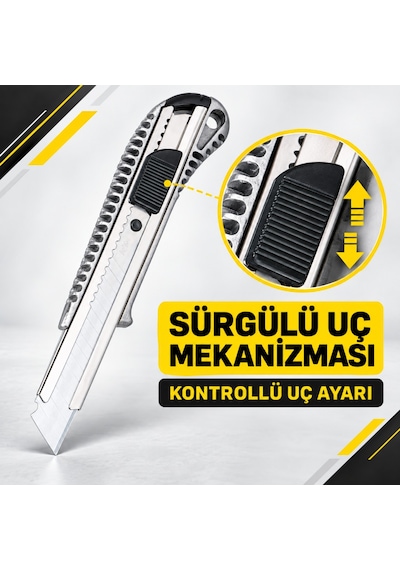 Sgs Profesyonel Alüminyum Maket Bıçağı 3 Adetli Ekonomik Paket