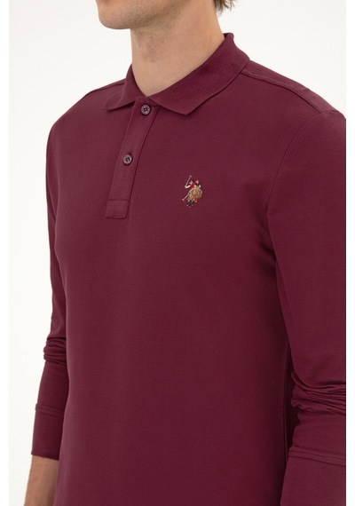 U.S. Polo Assn. Erkek Regular Fit Polo Yaka Koyu Bordo Basic Sweatshirt 50313772-VR177 U.S. Polo Assn. Erkek Regular Fit Polo Yaka Koyu Bordo Basic Sweatshirt 50313772-VR177