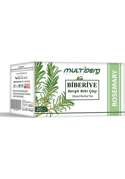 Multidem   Biberiye Karışık Bitki Çayı Bardak Poşet  20'li 2G*20