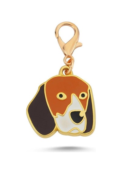 Beagle Altın Kaplama Mineli Tasma Aksesuarı Renkli