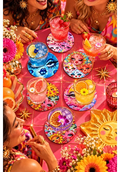 Güneş, Ay Ve Bulut Yüzleri Renkli Pop Art Maksimalist Tasarımlı Dekoratif Bardak Altlığı 6 Lı Set 9 Cm, 3 Mm Ahşap Mdf, Dijital Baskı - 934190687 Diğer Güneş, Ay Ve Bulut Yüzleri Renkli Pop Art Maksimalist Tasarımlı Dekoratif Bardak Altlığı 6 Lı Set 9 Cm, 3 Mm Ahşap Mdf, Dijital Baskı - 934190687 Diğer