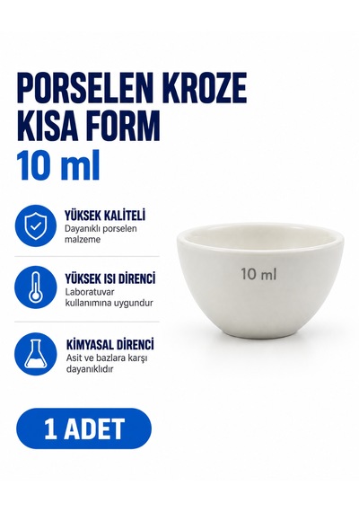 Porselen Kroze 10 Ml Kısa Form 1 Adet