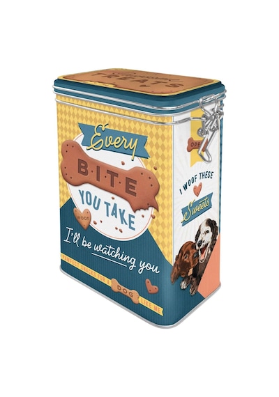 Retro Aroma Kutusu, 1,3 L, Every Bite You Take Dog Treats Köpek Sahipleri İçin Hediye Fikri, Aroma Kapaklı Lezzetli Kutu, Vintage Tasarım