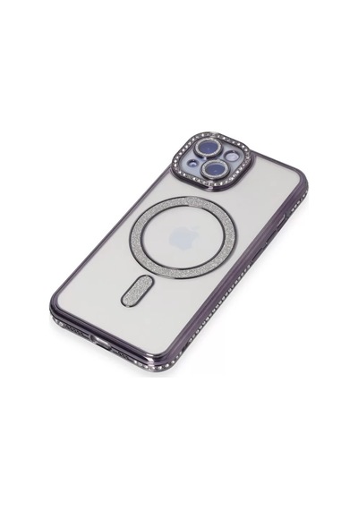 Newface Apple İphone 13 Kılıf Joke Simli Magneticsafe Kılıf - Derin Mor