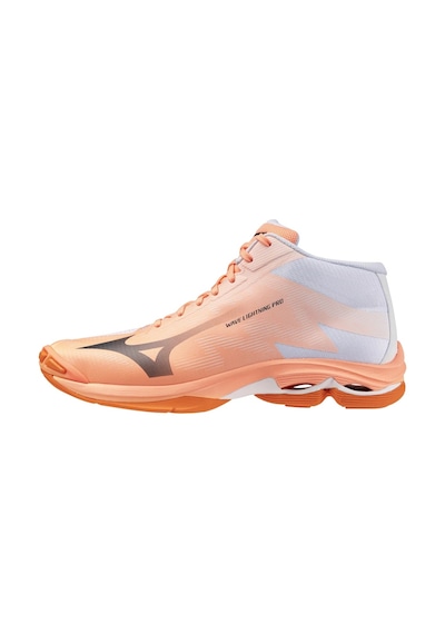 Mizuno Wave Lightning Pro Mıd Erkek Voleybol Ayakkabısı Beyaz / Turuncu Çok Renkli
