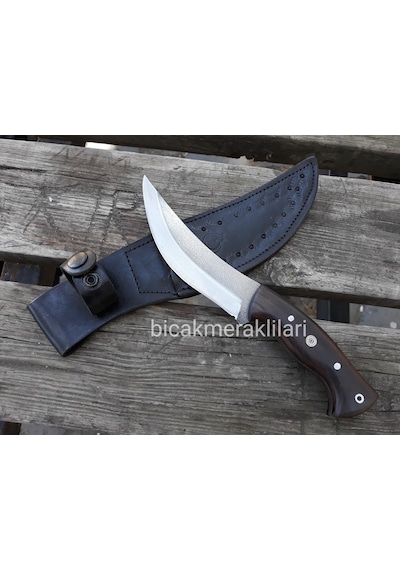 Eğri Ağız Av Kamp Bıçağı 4116 Çelik 25 CM Çok Renkli