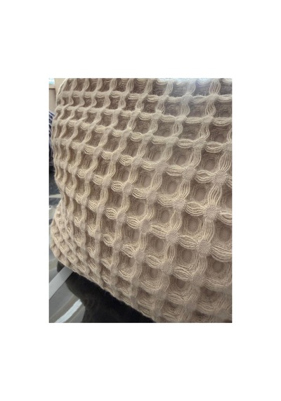 Fermuarlı Waffle Makyaj Temizleme Çantası + 2'li Yıkanabilir %100 Pamuk Ped Seti Bej