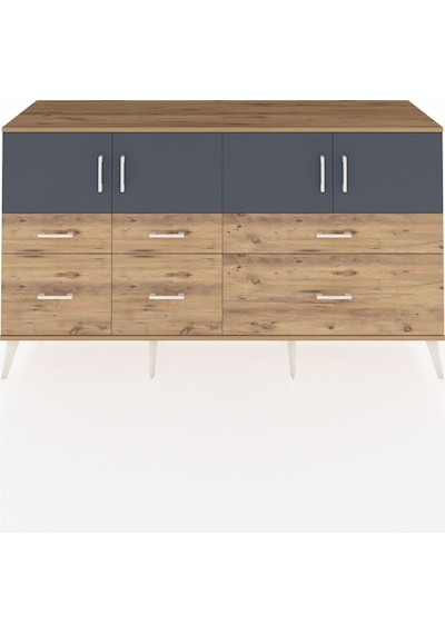 Hyperion Konsol 4 Raflı 6 Çekmeceli 4 Kapaklı 176x44x99 Çam-antra Çam-antrasit/çam Hyperion Konsol 4 Raflı 6 Çekmeceli 4 Kapaklı 176x44x99 Çam-antra Çam-antrasit/çam