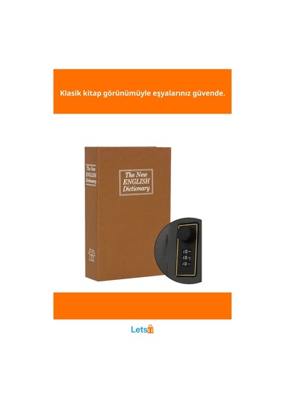 Güvenli Şifreli Kitap Kasa Gizli Saklama Kutusu 1 Adet