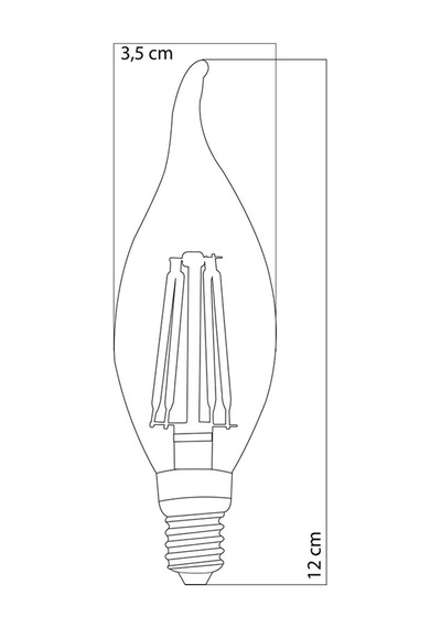 Heka 3'lü Filament Rustik Led Ampul Kıvrık Uç 8w 3000k E14 Gün Işığı